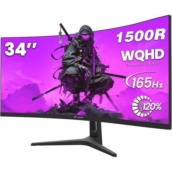 CRUA 34 Ultrawide Gaming Monitor 165Hz FreeSync