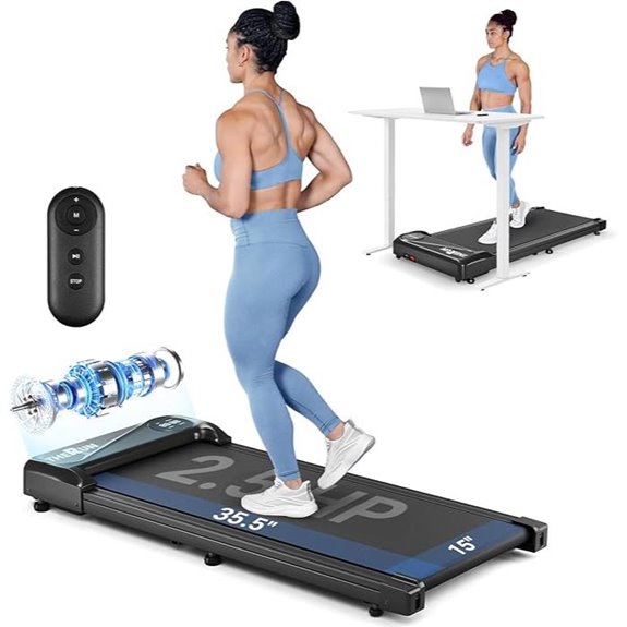 THERUN Walking Pad Treadmill Under Desk with Remote