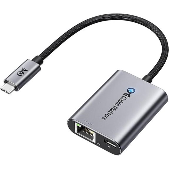 Cable Matters USB C to 2.5Gb Ethernet & Charging Adapter