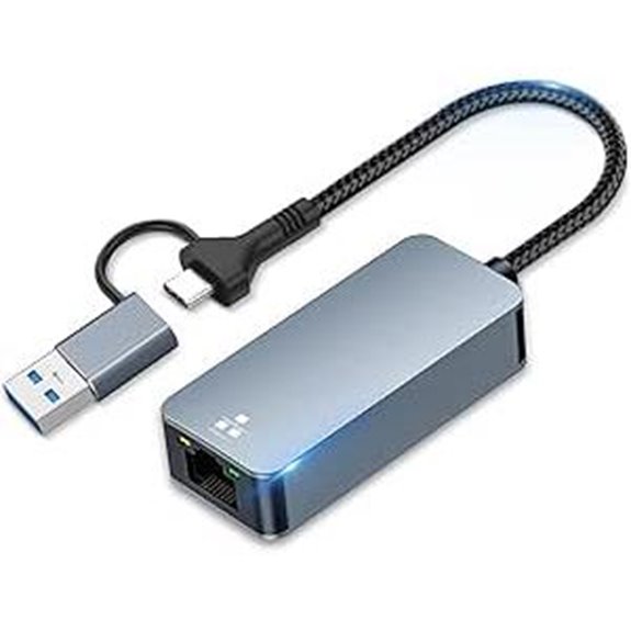 USB-C to Ethernet Adapter with USB-A 3.0 Port