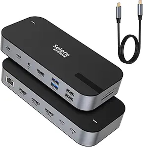 Selore 16-in-1 USB C Dock with Triple HDMI