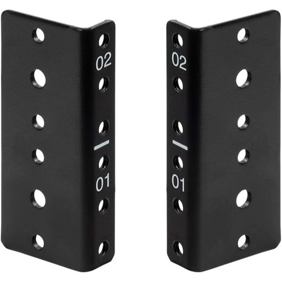 NavePoint 2U Vertical Rack Rail Pair DIY Kit with Hardware Black