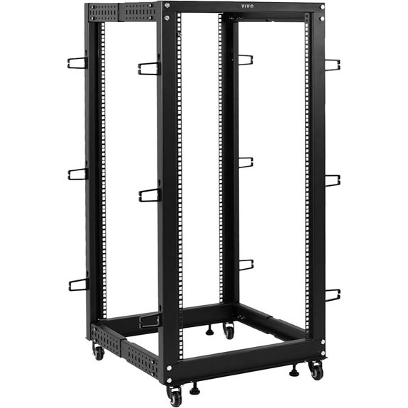 VIVO 25U Mobile Open Frame Server Rack