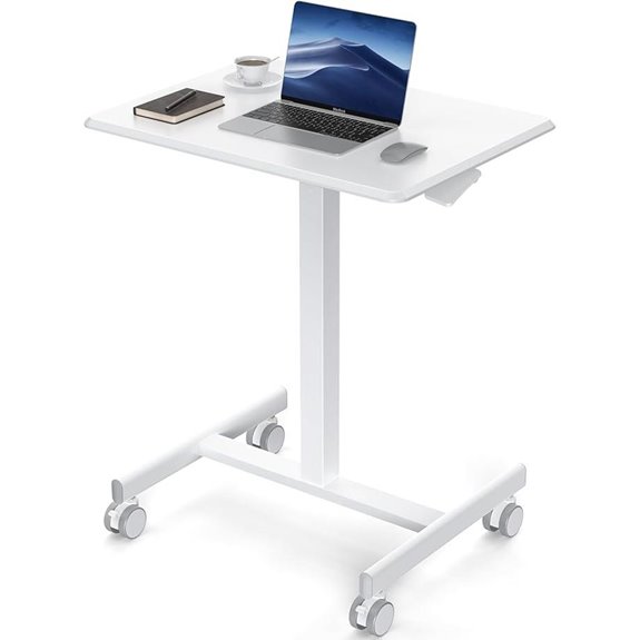 DUMOS Mobile Adjustable Standing Laptop Desk White