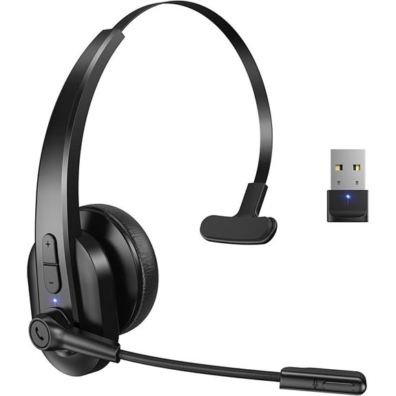 Bluetooth Headset with USB Dongle and Noise Cancelling Microphone