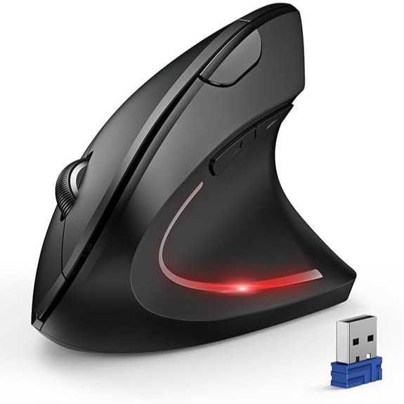 TECKNET Wireless Ergonomic Vertical Mouse with Bluetooth