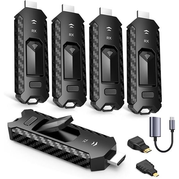 Wireless HDMI Transmitter & Four Receivers 165FT Streaming Kit