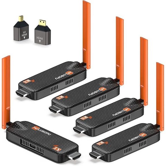 Wireless HDMI Transmitter with 4 Receivers and Extender