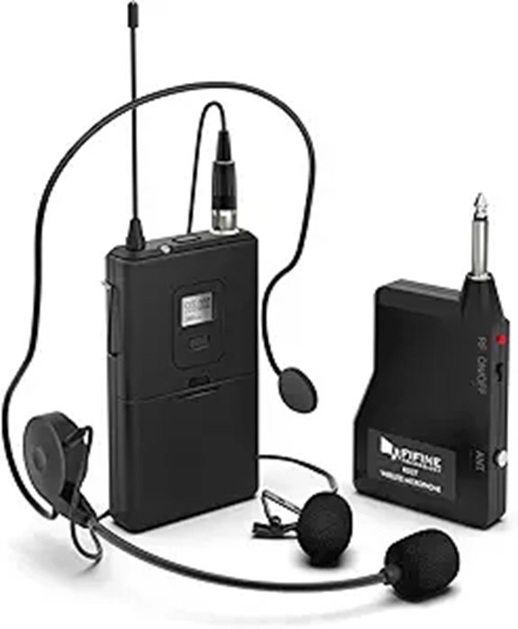 FIFINE Wireless Microphone System with Headset and Lavalier