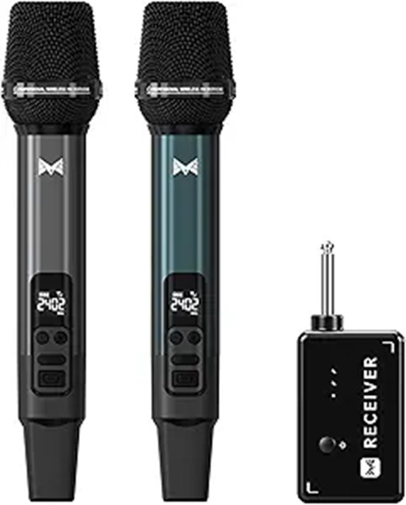 Wireless Microphone with Rechargeable Receiver and 40H Battery
