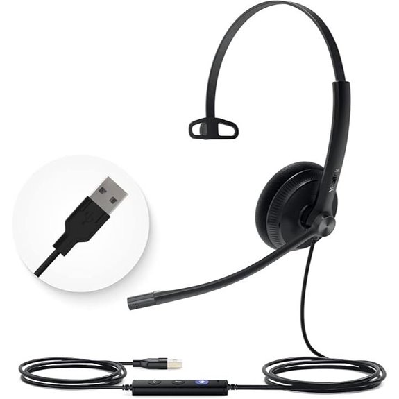 Yealink UH34 USB Mono Headset with Noise Cancelling Microphone