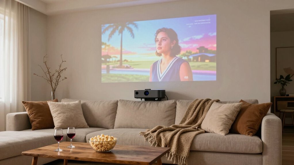 create cozy well lit movie space