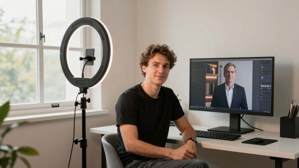 three device video interview setup