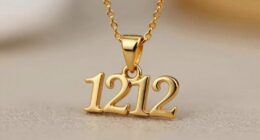 1212 gold angel necklace
