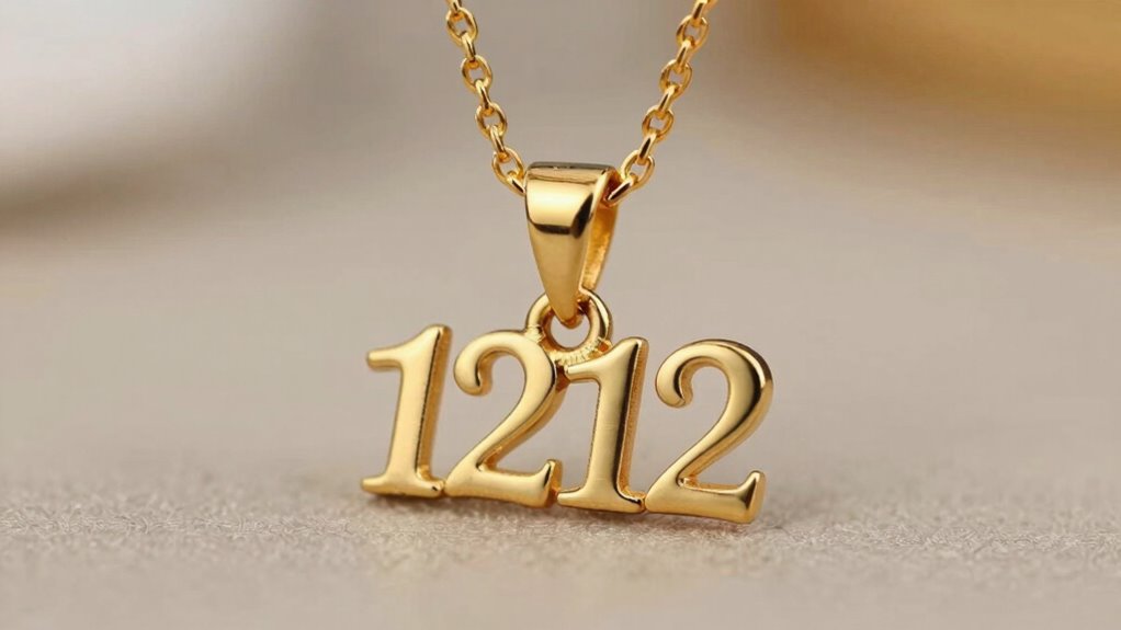 1212 gold angel necklace