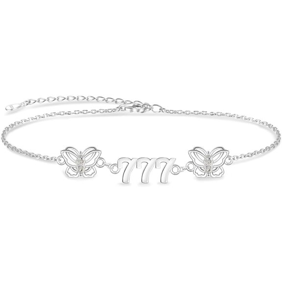 angel butterfly silver anklet