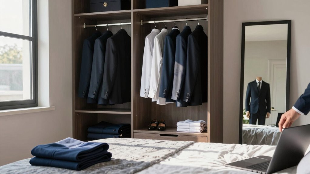 organized wardrobe simplifies interviews