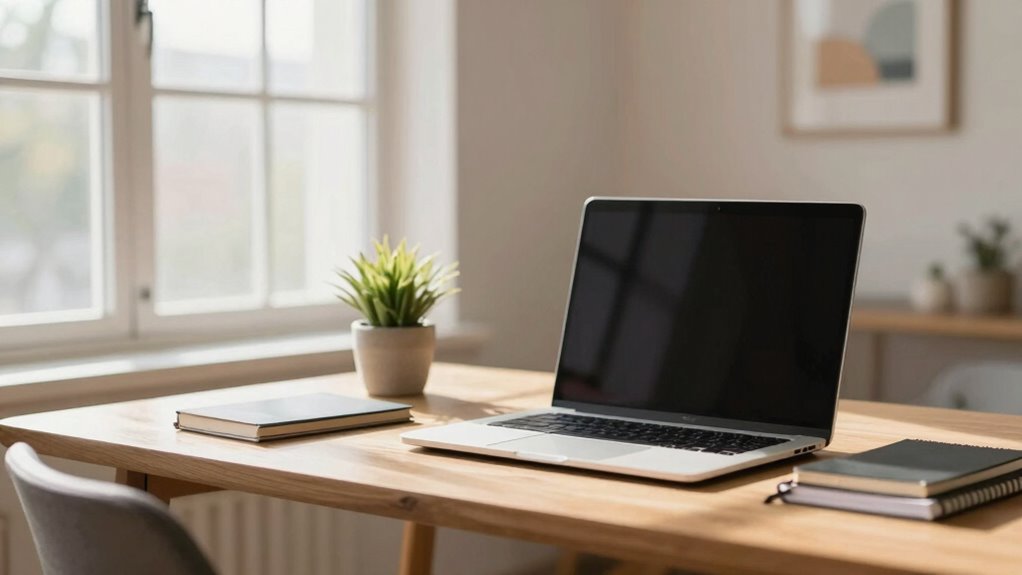 calm organized colorful workspace