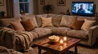 comfortable couple movie night