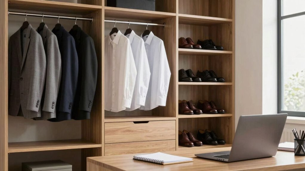organized wardrobe simplifies interviews
